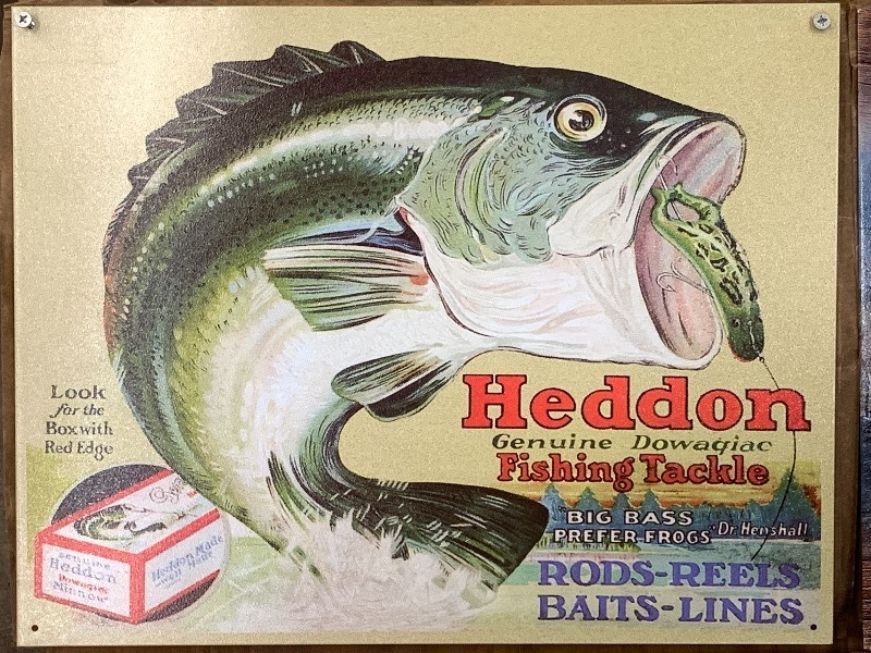 Heddon Tackle 12 x 16.5 Tin Sign