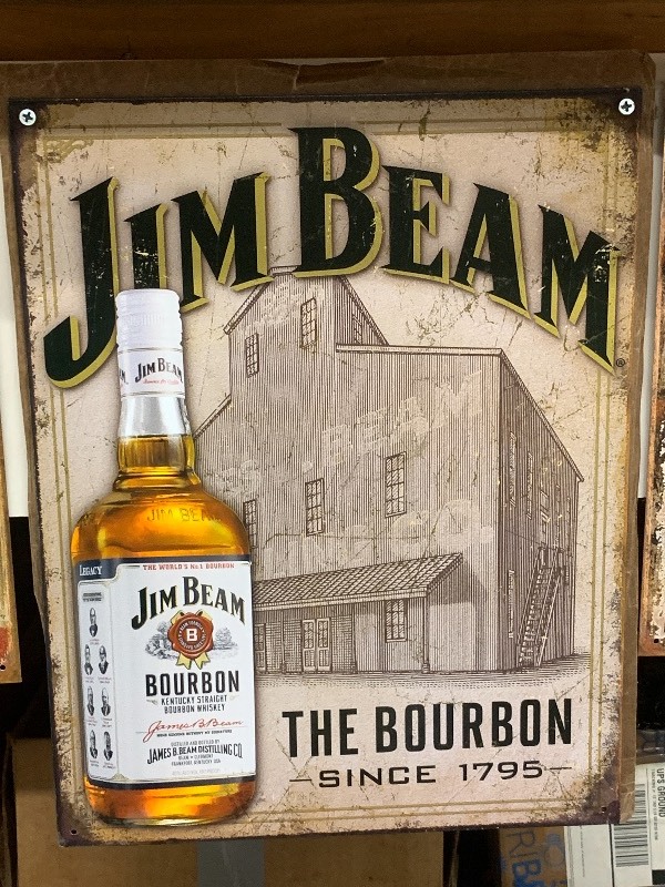 Jim Beam Whiskey 12 x 16.5 Tin Sign