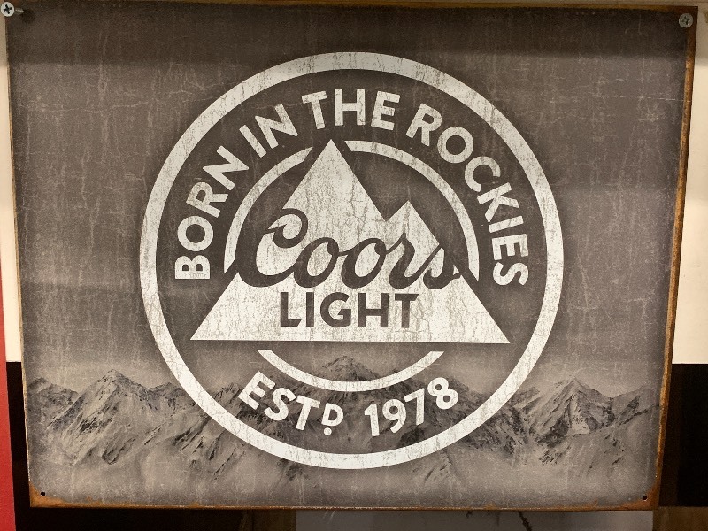 Coors Light Beer 12 x 16.5 Tin Sign