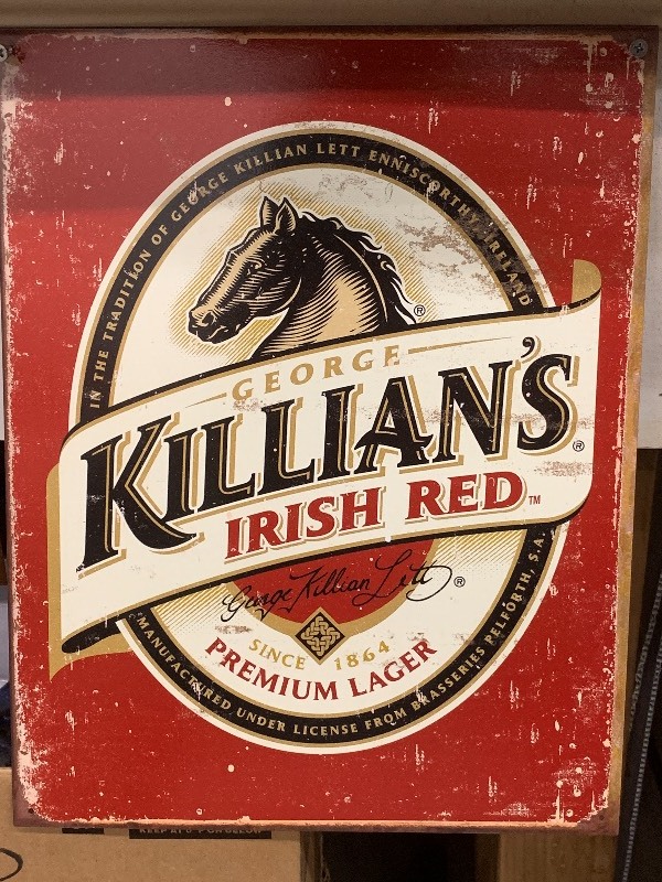 Killians Irish Red Beer 12 x 16.5 Tin Sign