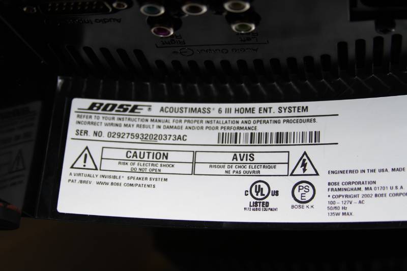 lot 40 image: Bose Acoustimass 6 III Home Theater Surround Sound Audio System