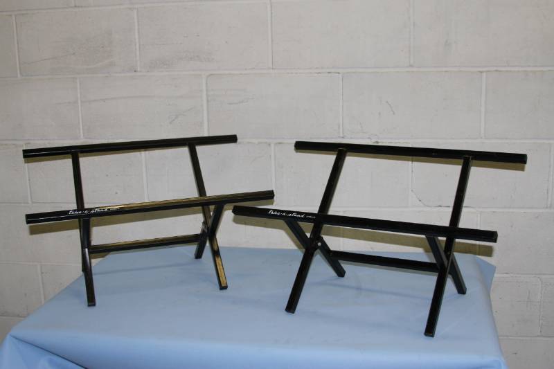 lot 81 image: Lot of Two (2) Take-A-Stand Pro Audio Monitor Collapsible  Folding Speaker Stands