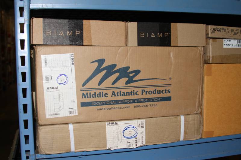 lot 116 image: HUGE 8 Shelf LOT of Miscellaneous Audio & Video Items - Many New in Box
