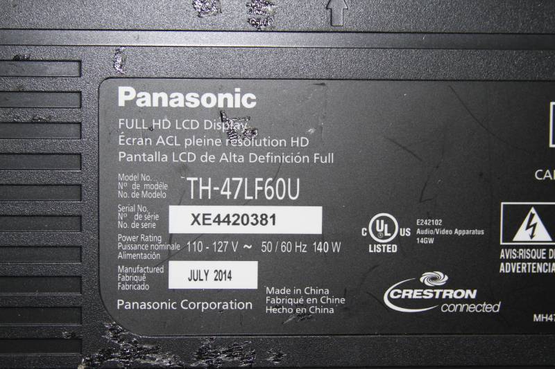 lot 20 image: Panasonic 47 1080p Full HD High Definition Professional LED Display (Monitor  TV)  with Audio  Speakers