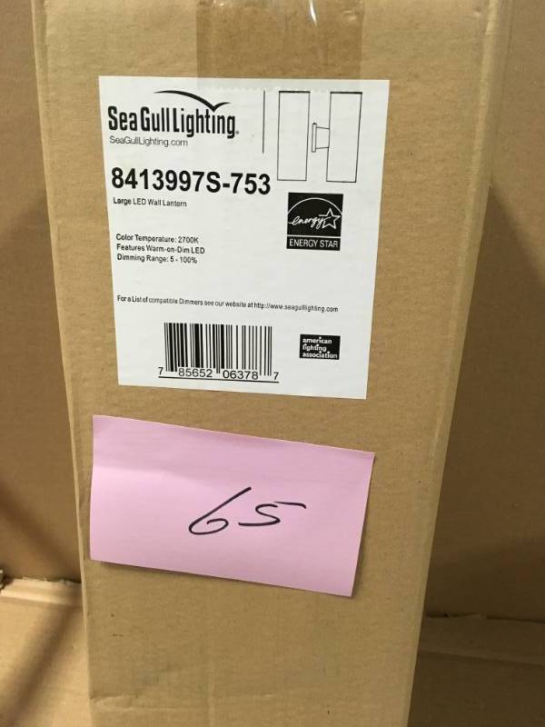 lot 65 image: Large LED Wall Lantern (8413997S-753) Generation Lighting - Seagull