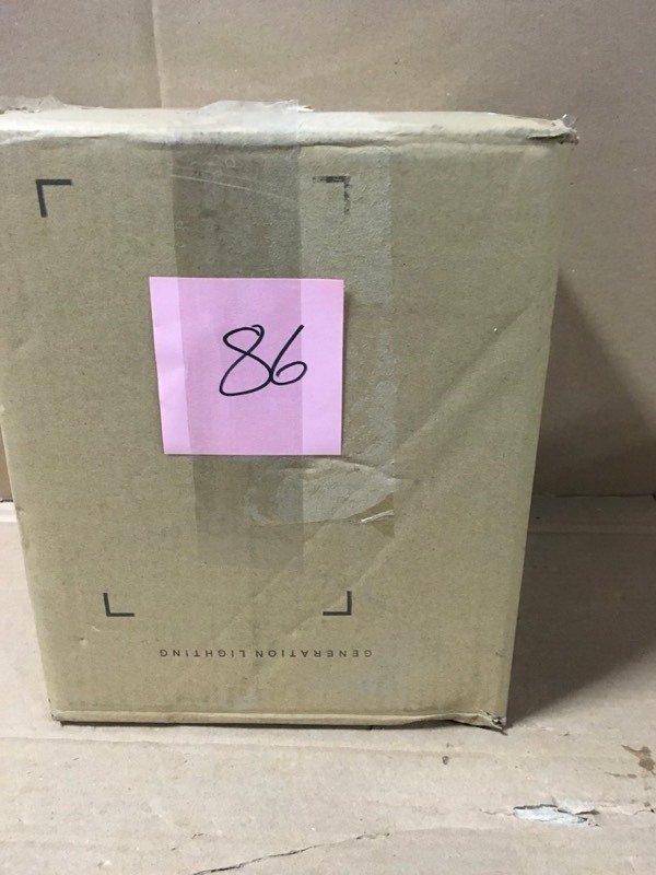 lot 86 image: Sea Gull Lighting Englehorn 5 in. W. 1-Light Chrome WallBath Sconce with Inside White Painted Etched Glass- not used