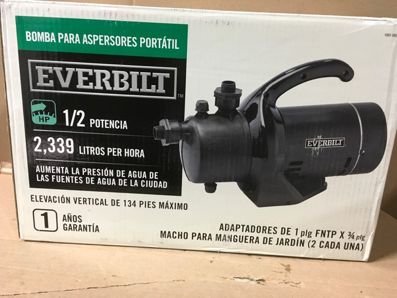 lot 94 image: Everbilt 12 HP Portable Utility Pump- good condition