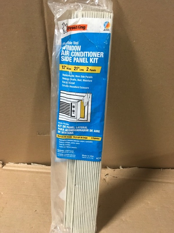 lot 103 image: Frost King EO Gray Vinyl Window Air Conditioner Side Panel Kit- not used