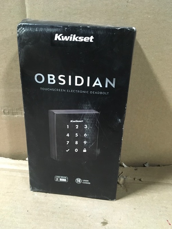 lot 121 image: Kwikset Obsidian Venetian Bronze Keyless Electronic Touchscreen Deadbolt &nbspin good condition