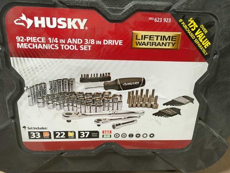 lot 130 image: Husky H92MTS Mechanics Tool Set (92-Piece) &nbspin good condition