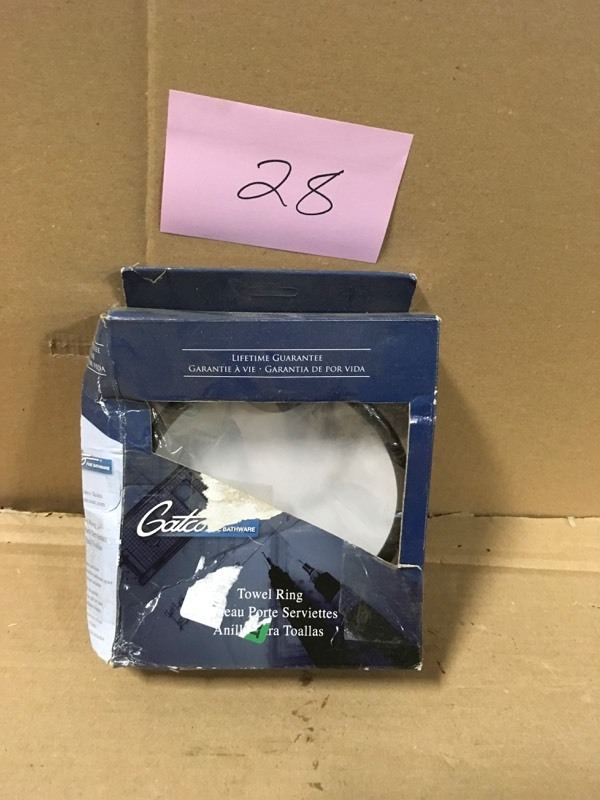 lot 28 image: Gatco Venue Towel Ring in Matte Black- good condition 