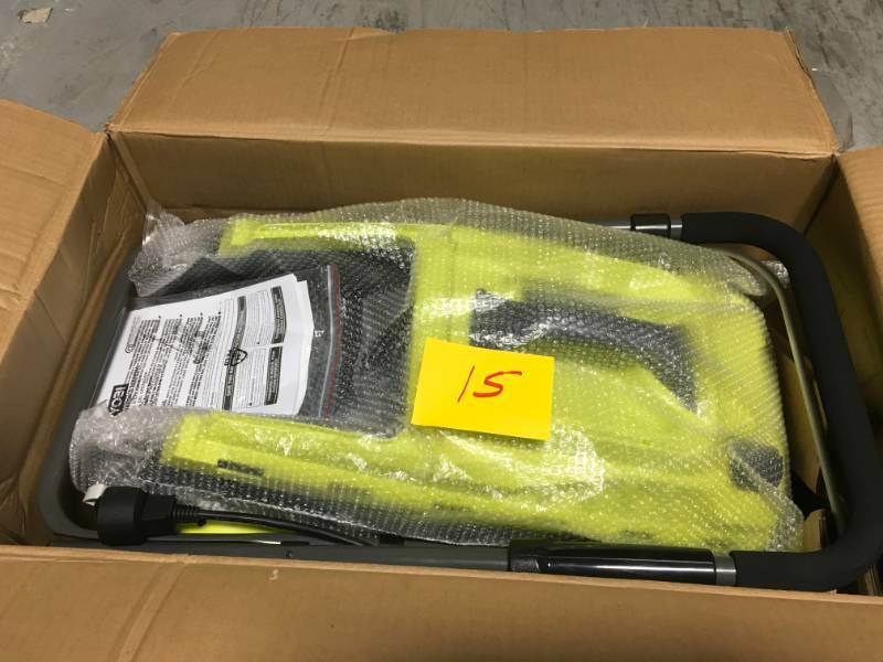 lot 15 image: RYOBI 13 in. 11 Amp Corded Electric Walk Behind Push Mower- good condition