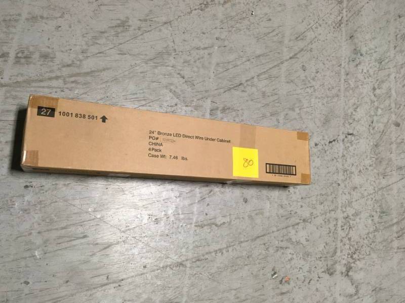 lot 80 image: (pack of 4) Commercial Electric 24 in. LED Bronze Direct Wire Under Cabinet Light- not used