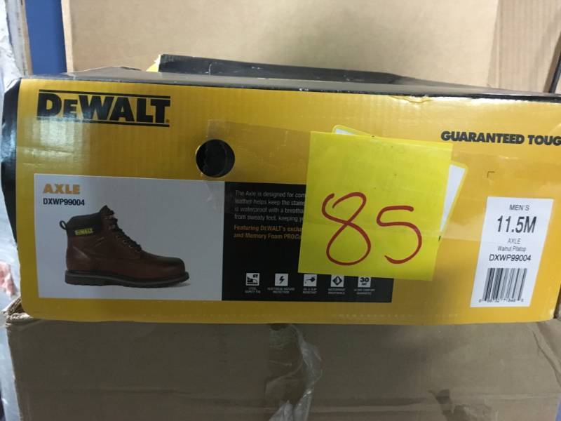 lot 85 image: DEWALT Axle Mens Sz11.5M Brown Leather Steel Toe Boot DXWP99004- not used