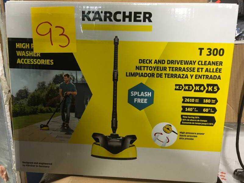 lot 93 image: Karcher T300 DeckDriveway Cleaner for Electric Pressure Washers- open box