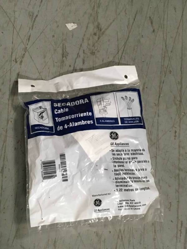 lot 121 image: GE General Electric WX9X18 4-Wire Power Cord, For WasherDryer, 30 Amp