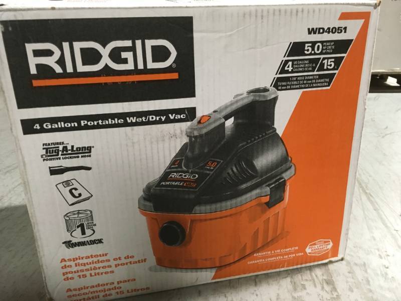 lot 131 image: RIDGID 4 Gal. Portable WetDry Vac