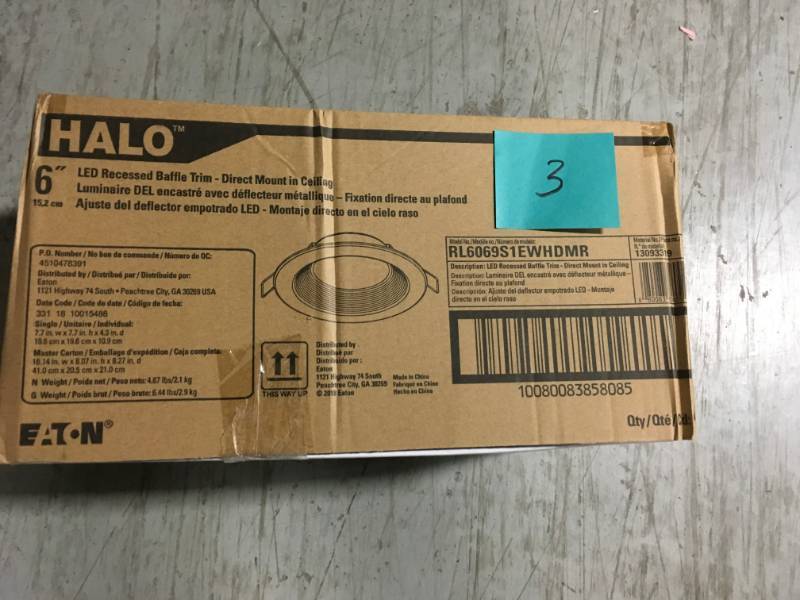 lot 3 image: RL 6 in. 2700K-5000K Selectable CCT White Remodel Recessed Integrated LED Direct Mount Kit- not used