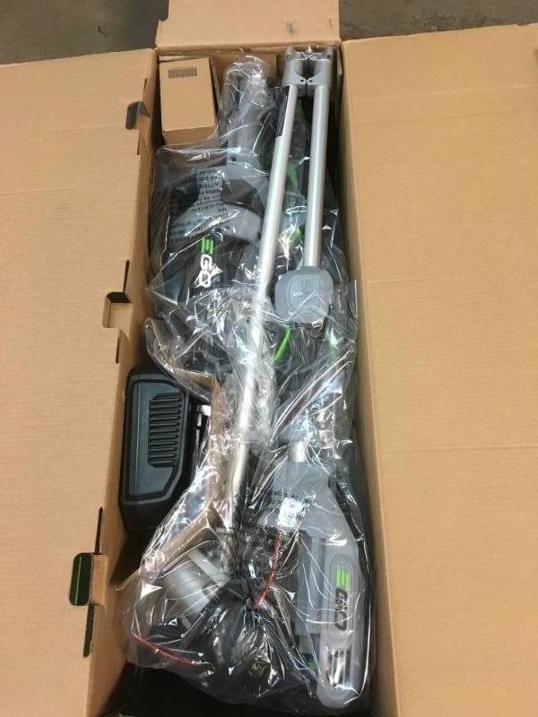 lot 96 image: POWER15in.56V Lithium ion Cordless String TrimmerEdger Combo Kit (2-Tool)w5.0Ah Batt and Charge EGO Multi-Head System- not used