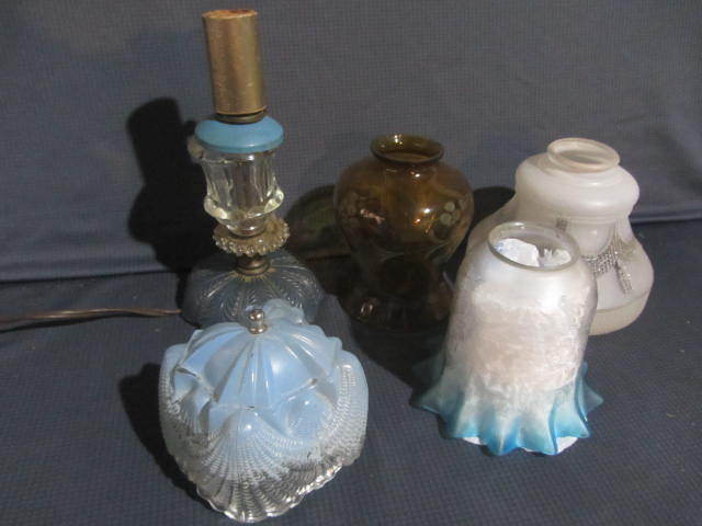 Dresser Lamp, Glass Shades