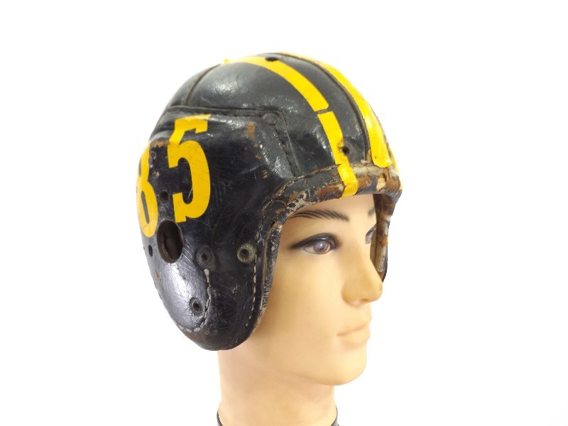 lot 17 image: Antique Leather Football Helmet