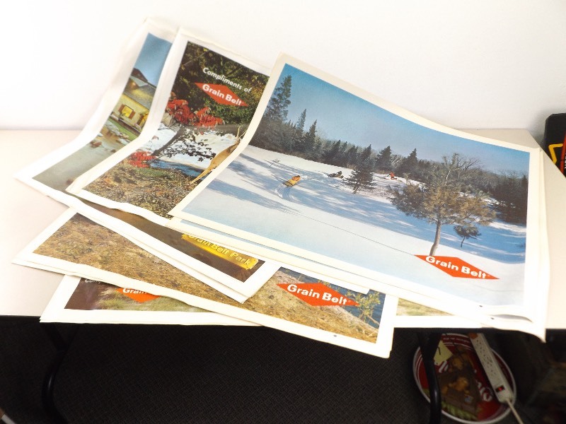 lot 29 image: 24 Vintage Vinyl Printed Grain Belt Beer Posters