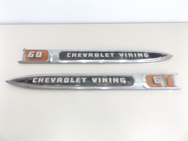 lot 41 image: 2 Vintage Chevrolet Viking 60 Delivery Truck Metal Hood Ornaments