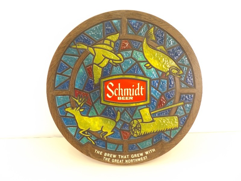 lot 51 image: Vintage WORKING Schmidt Beer Lighted Sign