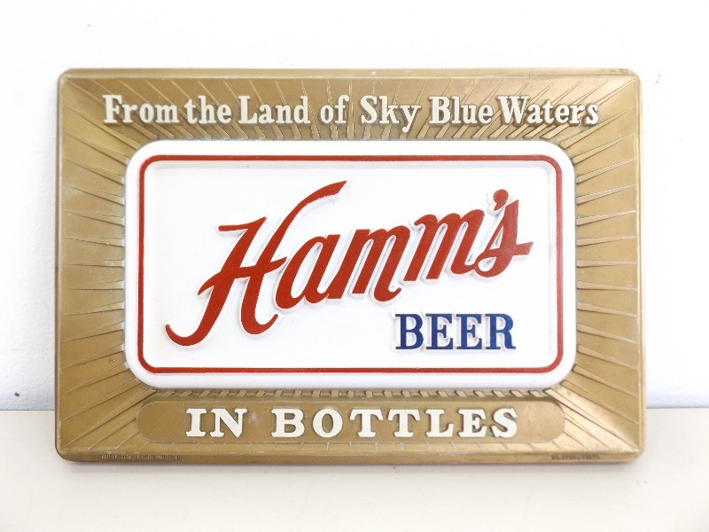 lot 56 image: Vintage Hamms Beer Embossed Counter Display
