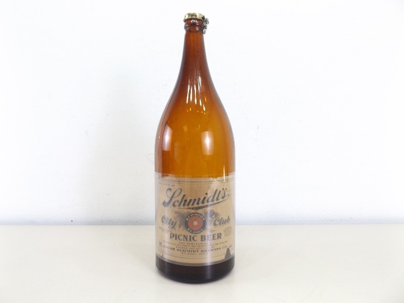 lot 74 image: AUTHENTIC Schmidts City Club 12 Gallon Picnic Beer Bottle