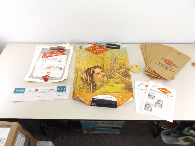 lot 76 image: Lot of Misc. Grain Belt Beer Rare Vintage Posters, News Letter, etc.