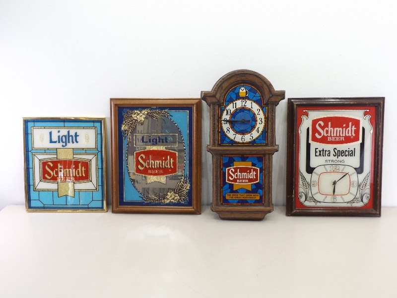 lot 95 image: Lot of 4 Vintage Schmidt Mirrors, Clocks, etc.