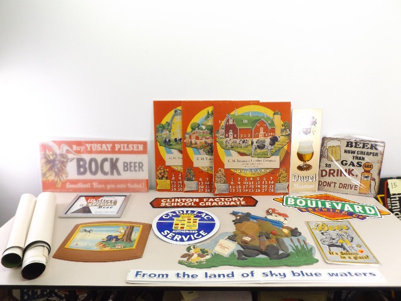 lot 105 image: Large Lot of Vintage Beer etc., Metal etc., Signs, Posters etc.
