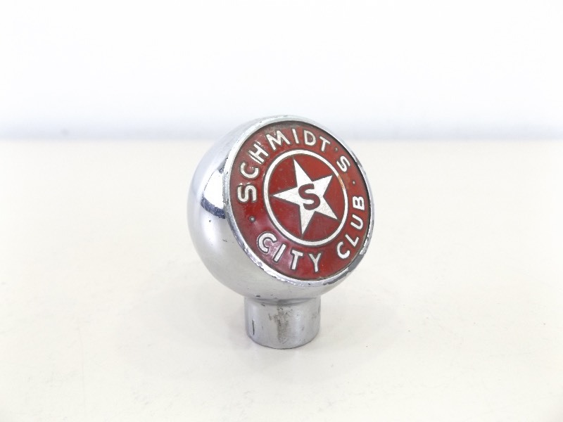 lot 109 image: RARE Vintage Schmidt City Club Beer Metal Ball Tapper Handle