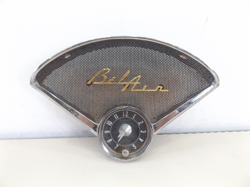 lot 119 image: 1955-1956 Chevrolet Bel Air Dash Bezel With Clock 