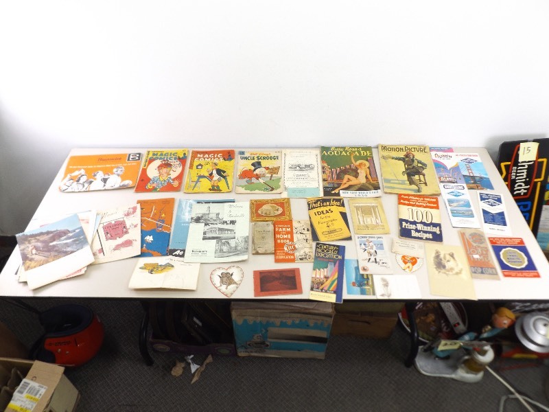 lot 128 image: Lot of Misc. Vintage and Antique Brochures, Maps, Comics, etc. 