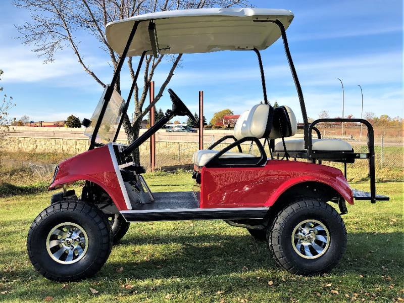 Street Ready Red Spartan Club Car 4 Passenger Golf Cart