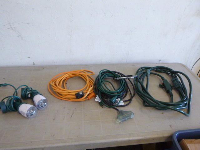 lot 4 image: 3 Extension Cords and 2 LED Lights