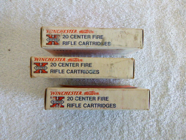 lot 58 image: 3 Boxes of Winchester 20 Center Fire Rifle Cartridges