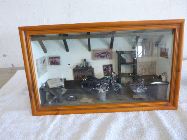 lot 80 image: Indian Motorcycle Shop Shadowbox