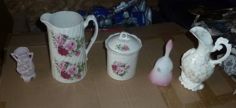lot 21 image: Beautiful Staffordshire pitcher and...