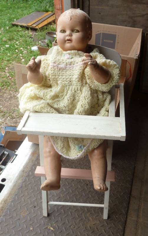 vintage baby doll high chair