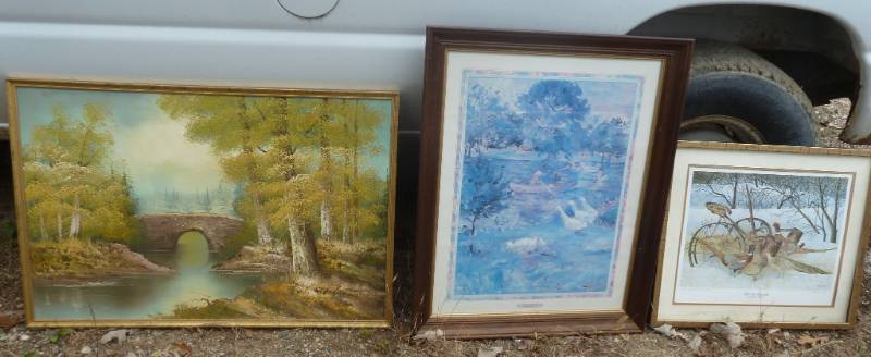 lot 60 image: Lot of larger sized artwork, oil pa...