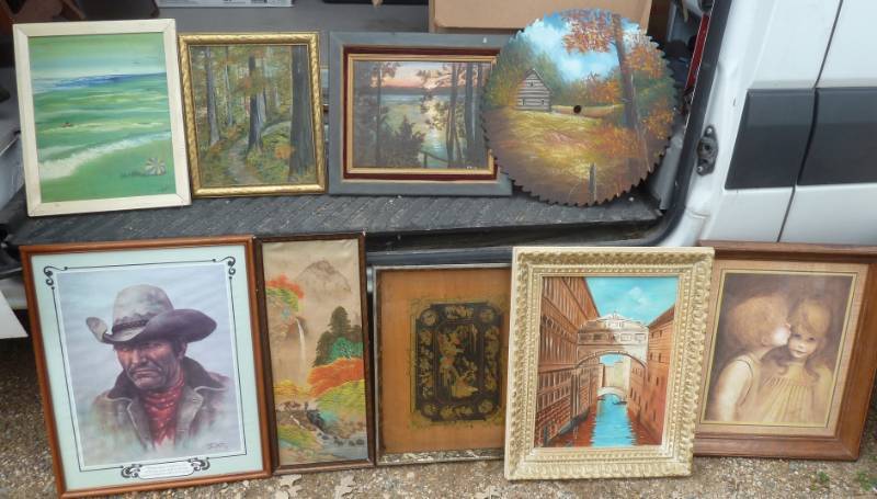 lot 63 image: Lot of small to medium sized artwor...