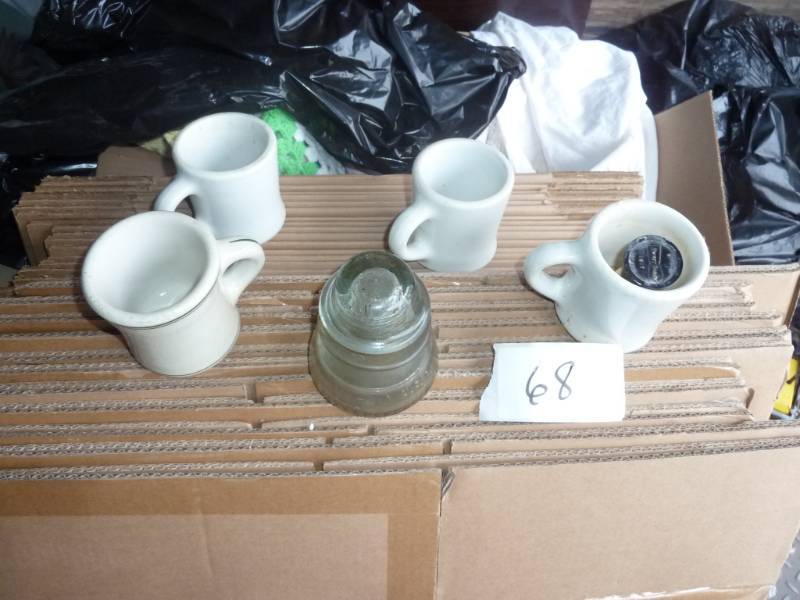 lot 68 image: 5 shaving mugs and an insulator...