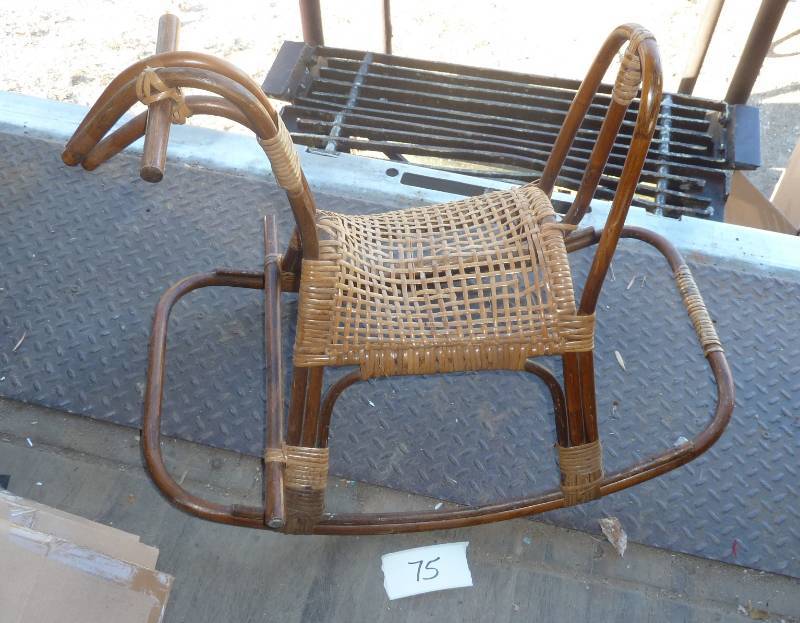 lot 75 image: Vintage childs rocking horse made f...