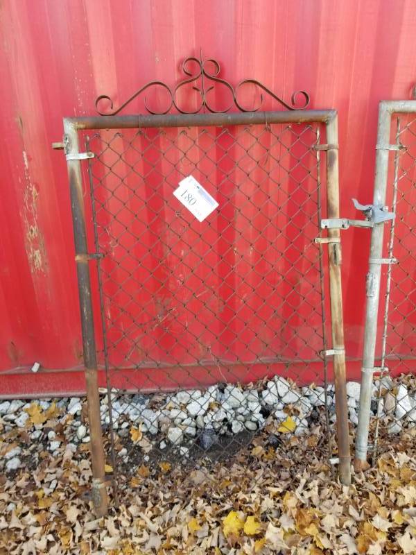 lot 180 image: Steel Frame Chain Link Fence Gate