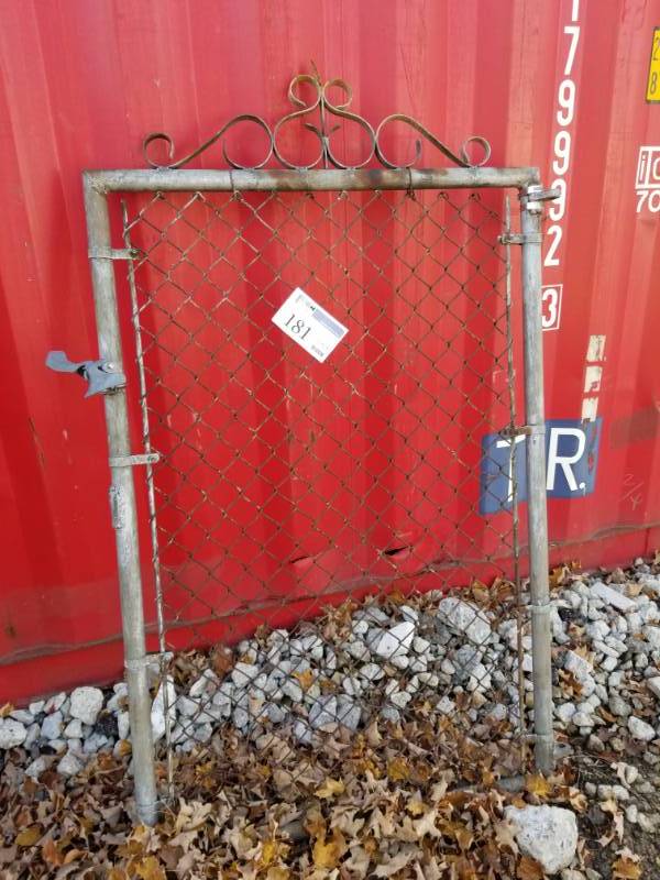 lot 181 image: Steel Frame Chain Link Fence Gate