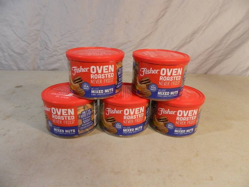lot 62 image: 5 New Containers of Fisher Mixed Nuts