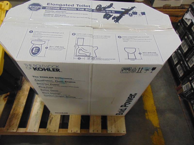 lot 30 image: Cimarron Complete Solution White WaterSense Labeled Elongated Chair Height 2-Piece Toilet 12-in Rough-In Size 22908-0